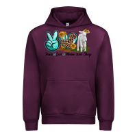Mauve Wine Peace Love Merino Wool Sheep Urban Hoodie - LillyAllenDesigns
