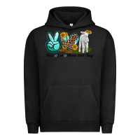 Pigment Black Peace Love Merino Wool Sheep Urban Hoodie - LillyAllenDesigns