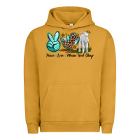 Pigment Peanut Butter Peace Love Merino Wool Sheep Urban Hoodie - LillyAllenDesigns