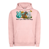 Pigment Salmon Peace Love Merino Wool Sheep Urban Hoodie - LillyAllenDesigns