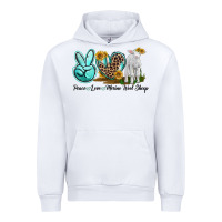 White Peace Love Merino Wool Sheep Urban Hoodie - LillyAllenDesigns