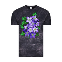 Cloud Black Mayflower Plant Illustrations Vintage Tee - LillyAllenDesigns