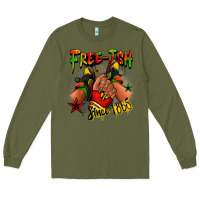 Army Green Free-ish since 1865 Juneteenth black girl sneakers Long Sleeve Tee - RanaPortraitStore