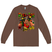 Chestnut Free-ish since 1865 Juneteenth black girl sneakers Long Sleeve Tee - RanaPortraitStore