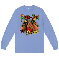 Colony Blue Free-ish since 1865 Juneteenth black girl sneakers Long Sleeve Tee - RanaPortraitStore