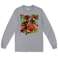 Heather Grey Free-ish since 1865 Juneteenth black girl sneakers Long Sleeve Tee - RanaPortraitStore