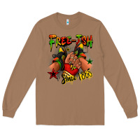 Toasted Coconut Free-ish since 1865 Juneteenth black girl sneakers Long Sleeve Tee - RanaPortraitStore
