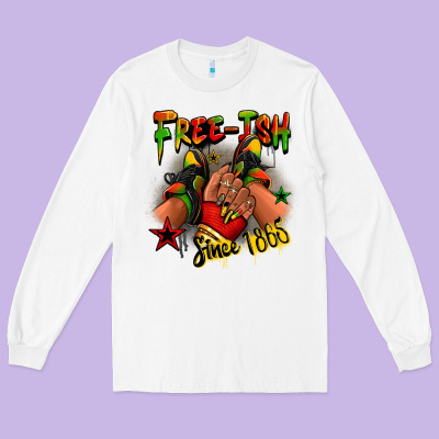 Free-ish Since 1865 Juneteenth Black Girl Sneakers Long Sleeve Tee Designed By Ranaportraitstore