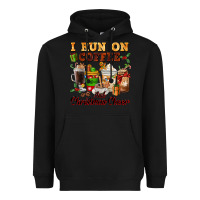 Black i run on coffee and christmas cheer Heavyweight Hoodie - FaDigitalArtStudio