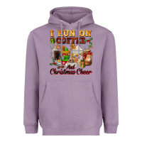 Lavender i run on coffee and christmas cheer Heavyweight Hoodie - FaDigitalArtStudio