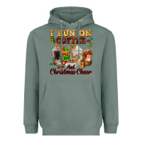Sage i run on coffee and christmas cheer Heavyweight Hoodie - FaDigitalArtStudio