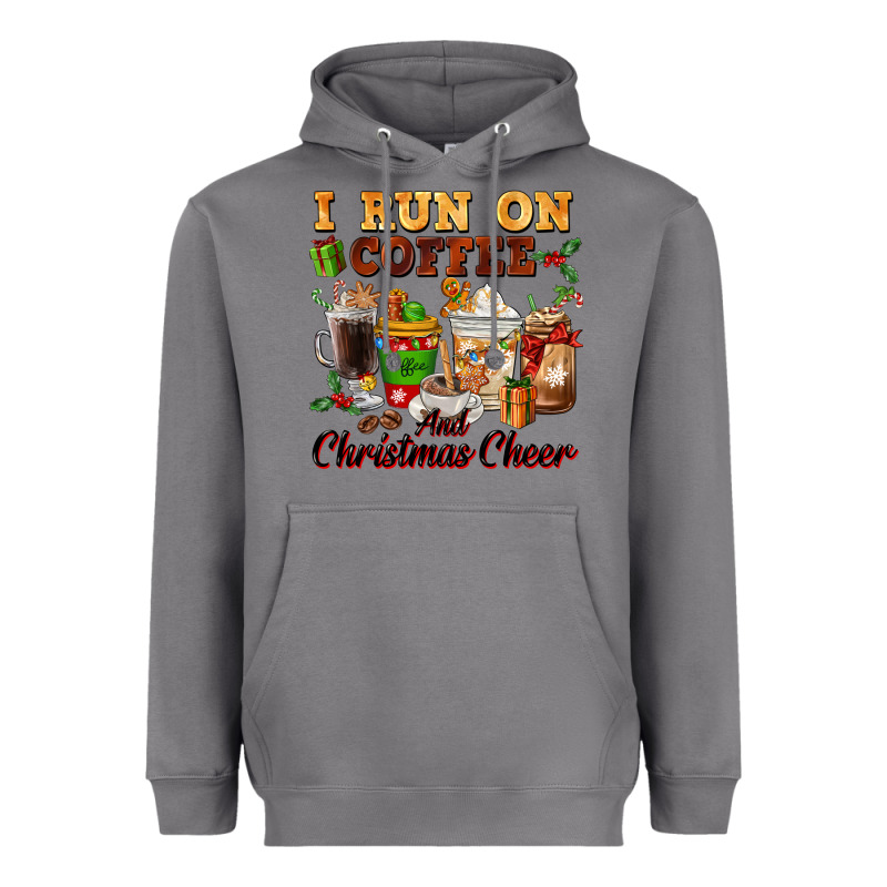 I Run On Coffee And Christmas Cheer Heavyweight Hoodie by FaDigitalArtStudio | Teevron