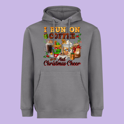 I Run On Coffee And Christmas Cheer Heavyweight Hoodie Designed By Fadigitalartstudio