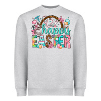 Heather Grey Happy Easter Nurse Easter Day Heavyweight Sweatshirt - HowdyJamesFarm