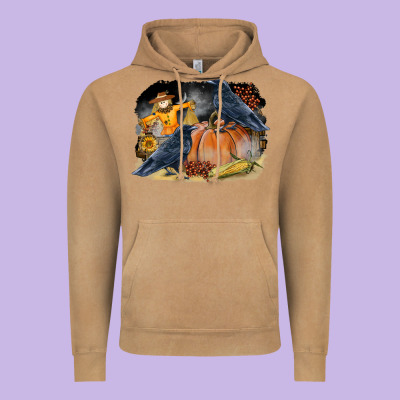 Fall Background With Crow Vintage Hoodie Designed By Lillyallendesigns