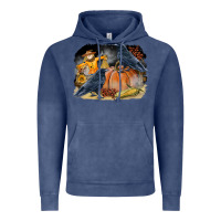 Vintage Denim Fall Background With Crow Vintage Hoodie - LillyAllenDesigns