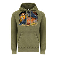 Vintage Olive Fall Background With Crow Vintage Hoodie - LillyAllenDesigns