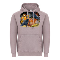 Vintage Zinc Fall Background With Crow Vintage Hoodie - LillyAllenDesigns
