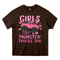 Chocolate Brown girls like monster trucks too Heavy Core Tee - MaliasSmallBusiness