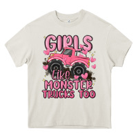 Cream girls like monster trucks too Heavy Core Tee - MaliasSmallBusiness