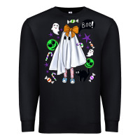 Black cute ghost halloween Premium Sweatshirt - BundleAndBundleShop