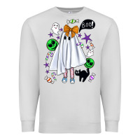 Dove Grey cute ghost halloween Premium Sweatshirt - BundleAndBundleShop