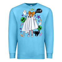 Ocean Blue cute ghost halloween Premium Sweatshirt - BundleAndBundleShop