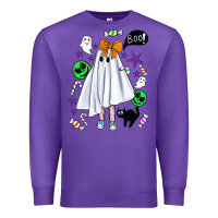 Purple cute ghost halloween Premium Sweatshirt - BundleAndBundleShop