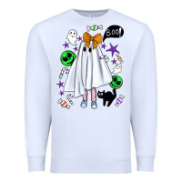 White cute ghost halloween Premium Sweatshirt - BundleAndBundleShop