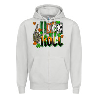 Dove Grey St. Patrick's Luck and roll Zipper Hoodie - OliviaCreatesArt