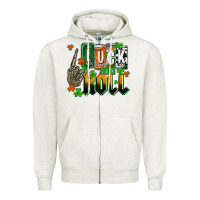 Oatmeal Heather St. Patrick's Luck and roll Zipper Hoodie - OliviaCreatesArt