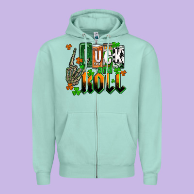 St. Patrick's Luck And Roll Zipper Hoodie Designed By Oliviacreatesart