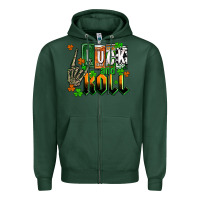 Sports Green St. Patrick's Luck and roll Zipper Hoodie - OliviaCreatesArt