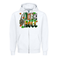 White St. Patrick's Luck and roll Zipper Hoodie - OliviaCreatesArt