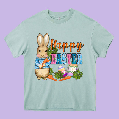 Easter Bunny Egg And Carrots Heavy Core Tee Designed By Adodesignshop