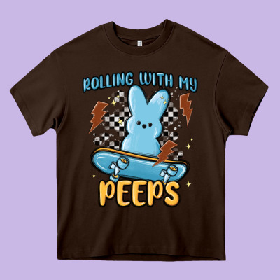 Skateboard Bunny Heavy Core Tee Designed By Maliassmallbusiness