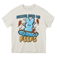 Cream skateboard bunny Heavy Core Tee - MaliasSmallBusiness