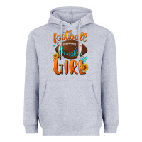 Heather Grey football kinda girl Heavyweight Hoodie - BundleAndBundleShop