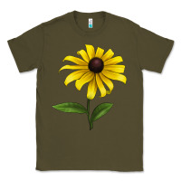 Army Green Black Eyed Susan Flower Classic Tee - LillyAllenDesigns