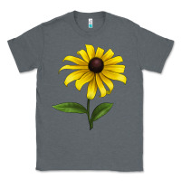 Charcoal Heather Black Eyed Susan Flower Classic Tee - LillyAllenDesigns