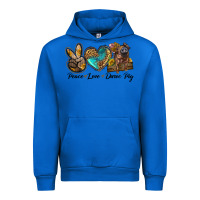 Cobalt peace love duroc pig Urban Hoodie - LillyAllenDesigns