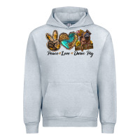 Heather Grey peace love duroc pig Urban Hoodie - LillyAllenDesigns