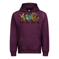 Mauve Wine peace love duroc pig Urban Hoodie - LillyAllenDesigns