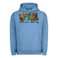 Pigment Pebble Blue peace love duroc pig Urban Hoodie - LillyAllenDesigns