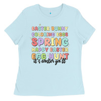 Baby Blue easter bunny spring Ladies Tee - MaliasSmallBusiness