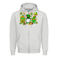 Dove Grey St. Patrick's Day gnomes Zipper Hoodie - OliviaCreatesArt