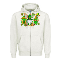 Oatmeal Heather St. Patrick's Day gnomes Zipper Hoodie - OliviaCreatesArt