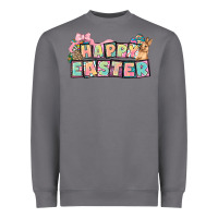 Happy Easter Plate Letters Easter Day Heavyweight Sweatshirt | Teevron