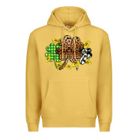 Antique Gold St. Patrick's Day shamrocks Premium Hoodie - OliviaCreatesArt