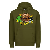 Army Green St. Patrick's Day shamrocks Premium Hoodie - OliviaCreatesArt
